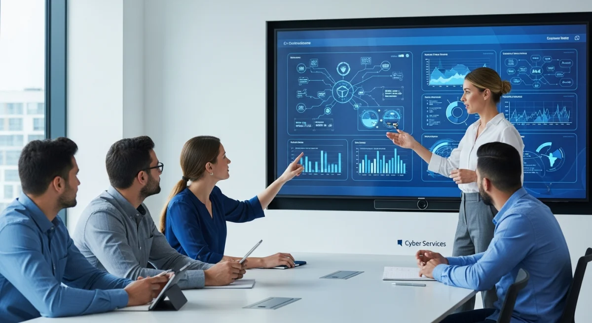 Chuyên gia tư vấn thảo luận sâu về các chỉ số bảo mật phức tạp cùng đội ngũ phát triển phần mềm. Cyber Services